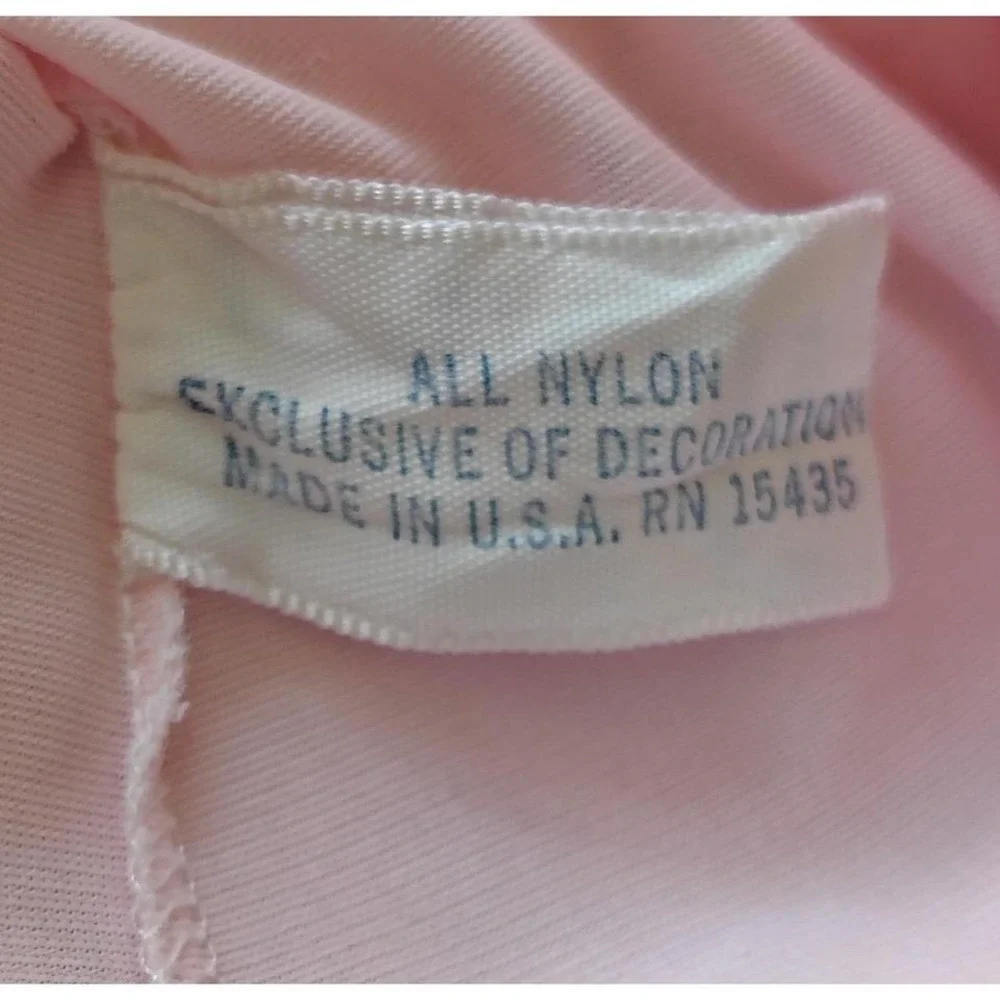 Vtg 70s Gilead Pink Lace Embroidered Yoke Summer Nightgown‎ Medium Coquette